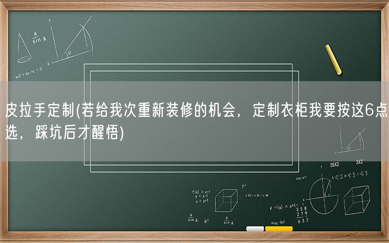 皮拉手定制(若给我次重新装修的机会，定制衣柜我要按这6点选，踩坑后才醒悟)(图1)